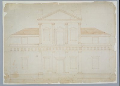 Monticello, First Version (Elevation), Probably Before March 1771 by Thomas Jefferson